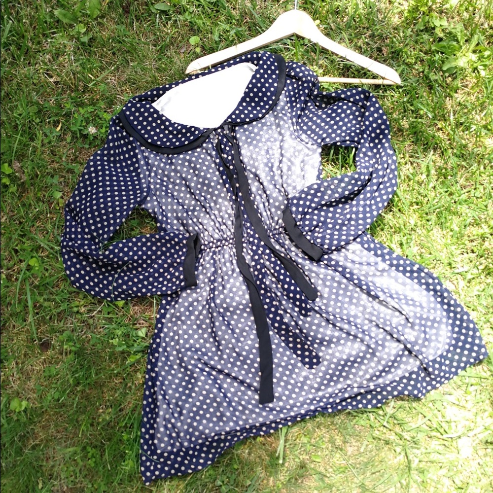Cute Long Sleeved Sheer Dress w/ Satin Inside